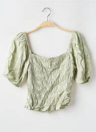 Bluză imprimeu floral mâneci scurte verde BIZZBEE femme