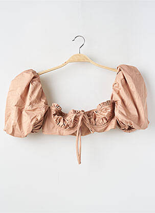 Top elasticitate mâneci scurte bej HOUSE OF CB LONDON femeie