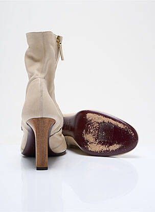 Botine/ghete material neted toc de 7 la 9 cm bej LA LIGNE NUMÉROTHÉE femeie