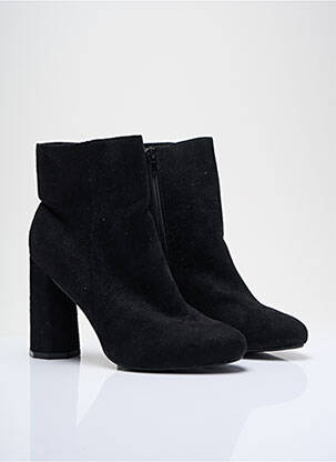 Botine/ghete toc pătrat toc de 7 la 9 cm negru QUANTICLO femeie