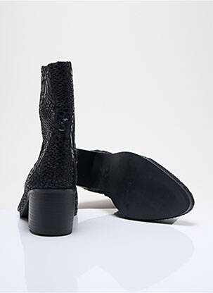 Botine/ghete țesătură satinată toc de 4 la 6 cm negru VANESSA WU femeie