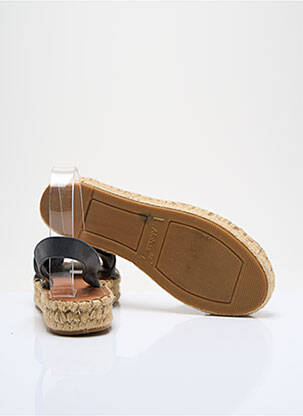 Espadrile țesătură satinată toc plat până la 3 cm negru ALOHAS femeie