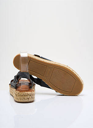 Espadrile țesătură satinată toc plat până la 3 cm negru ALOHAS femeie