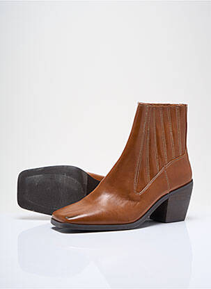 Botine/ghete material neted toc de 4 la 6 cm maro VANESSA WU femeie
