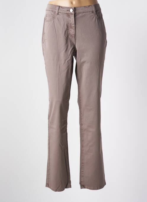 Pantalon drept închidere cu fermoar sub clapetă cu nasturi gri LEBEK femme