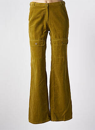 Pantalon evazat talie înaltă talie cu cleme verde PETIT BATEAU fată