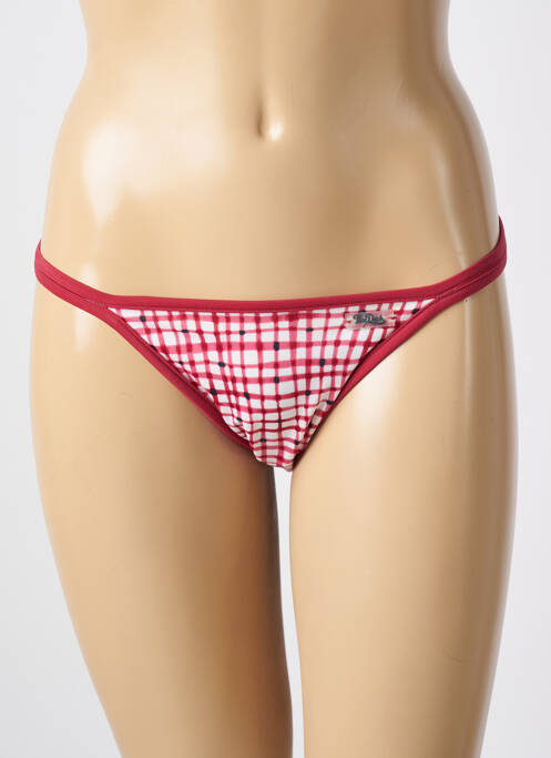 Chiloți de baie efect material satinat bikini roșu TRIUMPH femme