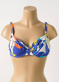 Sutien de costum de baie sutien cupe întregi cu decolteu înalt sutien cupe întregi cu decolteu înalt albastru EMPREINTE femme