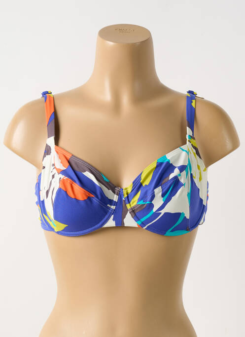 Sutien de costum de baie sutien cupe întregi cu decolteu înalt sutien cupe întregi cu decolteu înalt albastru EMPREINTE femme