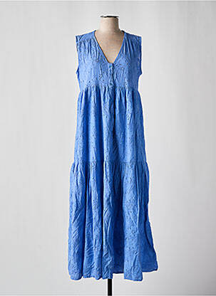 Rochie lungă croială evazată fără mâneci albastru BANDITAS FROM MARSEILLE femeie
