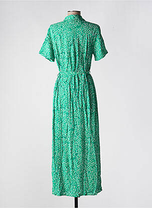 Rochie lungă imprimeu fantezie mâneci scurte verde VERO MODA femeie