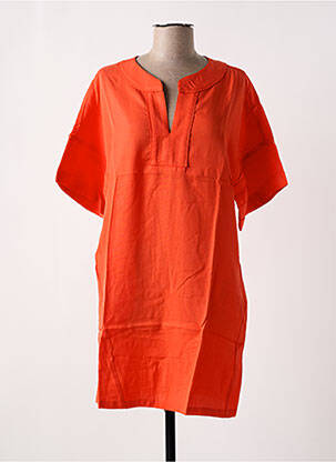 Rochie scurtă mâneci scurte mâneci scurte portocalie ORFEO femeie