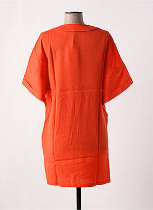 Rochie scurtă mâneci scurte mâneci scurte portocalie ORFEO femeie