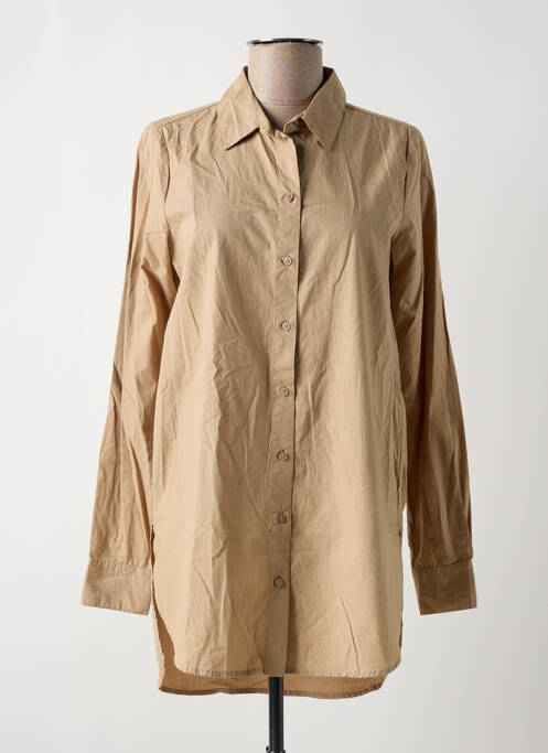 Tunică mâneci lungi maro PIECES femeie