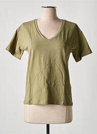 Tricou imprimeu fantezie mâneci scurte verde PIECES femeie