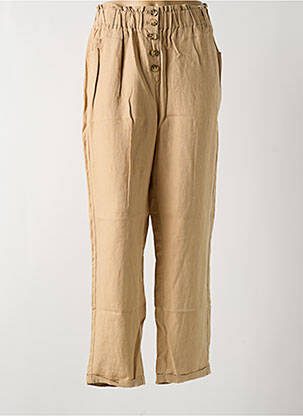 Pantalon larg bej C'EST BEAU LA VIE femeie