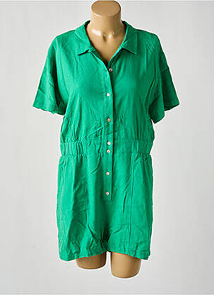 Salopetă scurtă țesătură crep mâneci scurte verde VERO MODA femeie