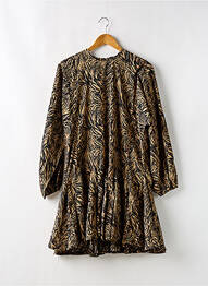 Rochie scurtă croială evazată mâneci lungi bej LOAVIES femeie