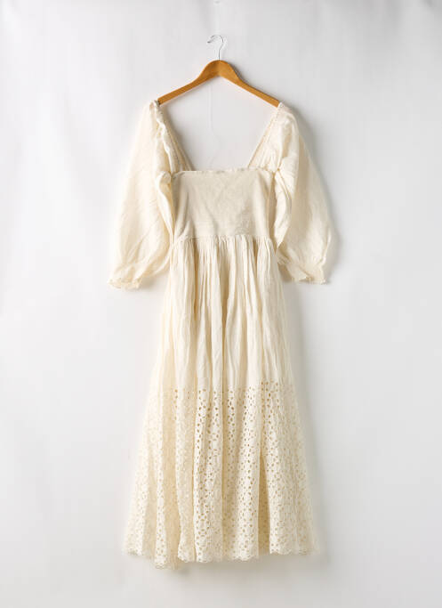 Rochie lungă bej FREE PEOPLE femeie