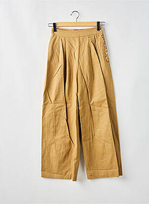 Pantalon larg bej ZARA femeie