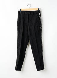 Pantalon drept talie cu cleme talie înaltă negru IDANO femme