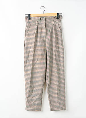 Pantalon drept talie cu cleme talie înaltă bej FIND. femeie