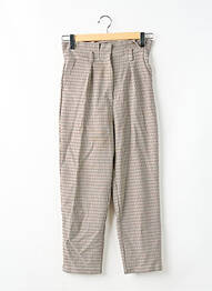 Pantalon drept talie cu cleme talie înaltă bej FIND. femeie