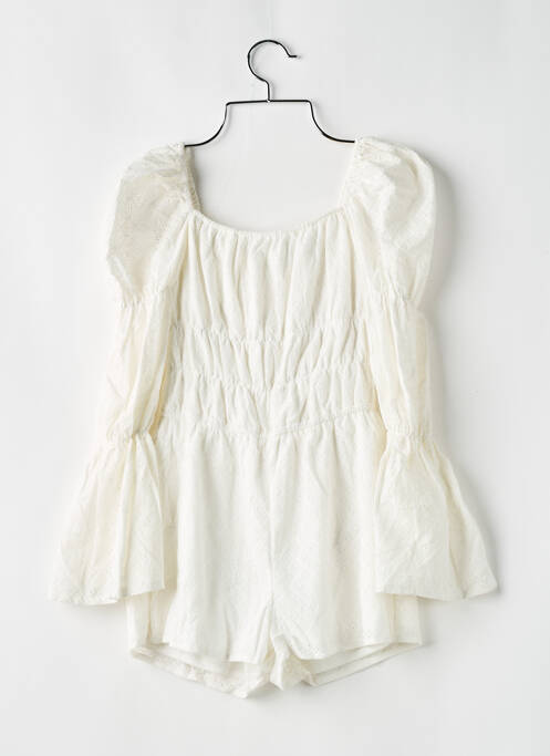 Salopetă scurtă alb BOOHOO femeie