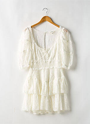 Rochie scurtă croială evazată mâneci scurte alb FOR LOVE & LEMONS femeie