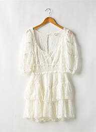 Rochie scurtă mâneci scurte mâneci scurte alb FOR LOVE & LEMONS femeie
