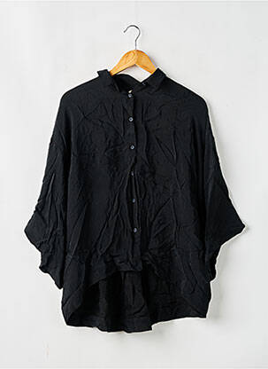 Cămașă croială fluidă mâneci 3/4 negru AMERICAN VINTAGE femeie