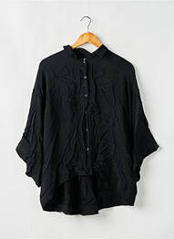 Cămașă croială fluidă mâneci 3/4 negru AMERICAN VINTAGE femme