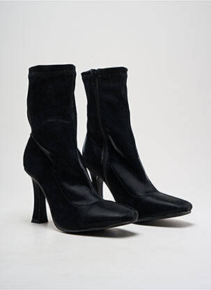 Botine/ghete material neted toc de 7 la 9 cm negru QUANTICLO femeie