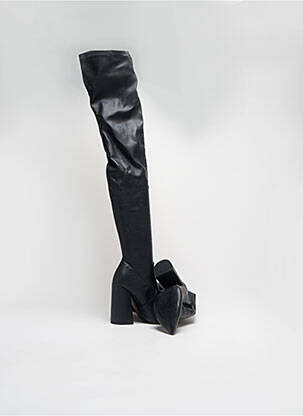 Cizme peste genunchi țesătură satinată toc înalt de 10cm și mai mult negru STEVE MADDEN femeie