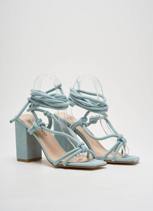 Sandale/pantofi decupați toc pătrat toc de 7 la 9 cm albastru BOOHOO femme