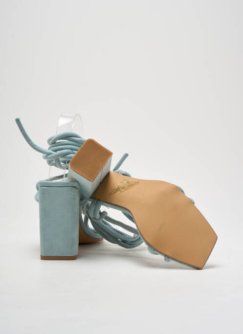 Sandale/pantofi decupați toc pătrat toc de 7 la 9 cm albastru BOOHOO femme