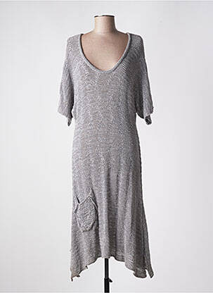 Rochie midi mâneci 3/4 mâneci 3/4 gri OLIVER JUNG femeie