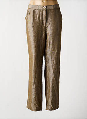 Pantalon drept talie elastică maro BE THE QUEEN femeie