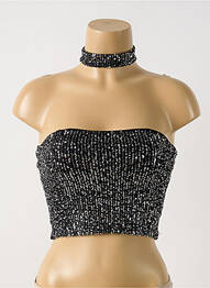Top croială cambrată fără mâneci negru BROWNIE femme