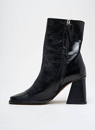 Botine/ghete țesătură satinată toc de 4 la 6 cm negru ANGEL ALARCON femeie