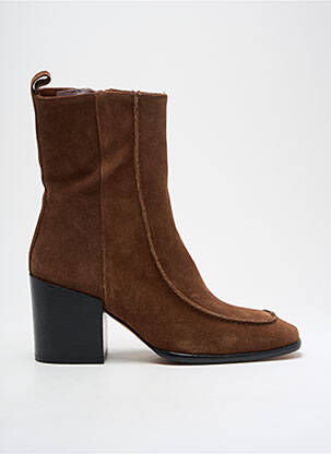 Botine/ghete nubuc toc de 4 la 6 cm maro ANGEL ALARCON femeie