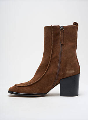 Botine/ghete nubuc toc de 4 la 6 cm maro ANGEL ALARCON femeie