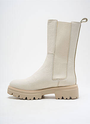 Botine/ghete material neted toc de 4 la 6 cm bej REQINS femeie