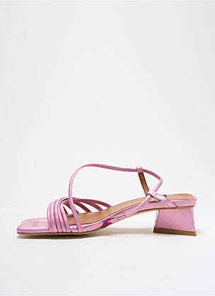 Sandale/pantofi decupați material neted toc de 4 la 6 cm roz ANGEL ALARCON femeie