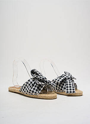 Espadrile vârf deschis toc plat până la 3 cm negru TEXTO femeie