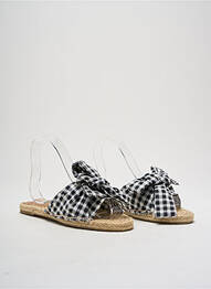 Espadrile vârf deschis toc plat până la 3 cm negru TEXTO femeie