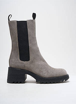 Botine/ghete nubuc toc de 4 la 6 cm gri SEMERDJIAN femeie