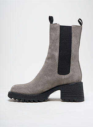 Botine/ghete nubuc toc de 4 la 6 cm gri SEMERDJIAN femeie