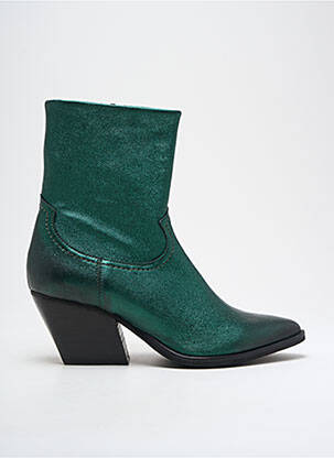Botine/ghete material neted toc de 4 la 6 cm verde SEMERDJIAN femeie