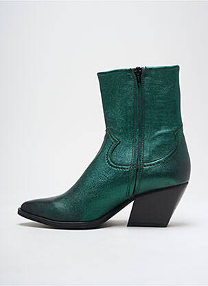 Botine/ghete material neted toc de 4 la 6 cm verde SEMERDJIAN femeie
